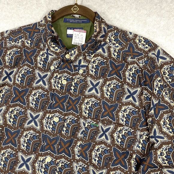 Vintage Tommy Hilfiger Shirt Mens XL Geometric Paisley All Over Print 90s‎ NWT - Picture 1 of 11